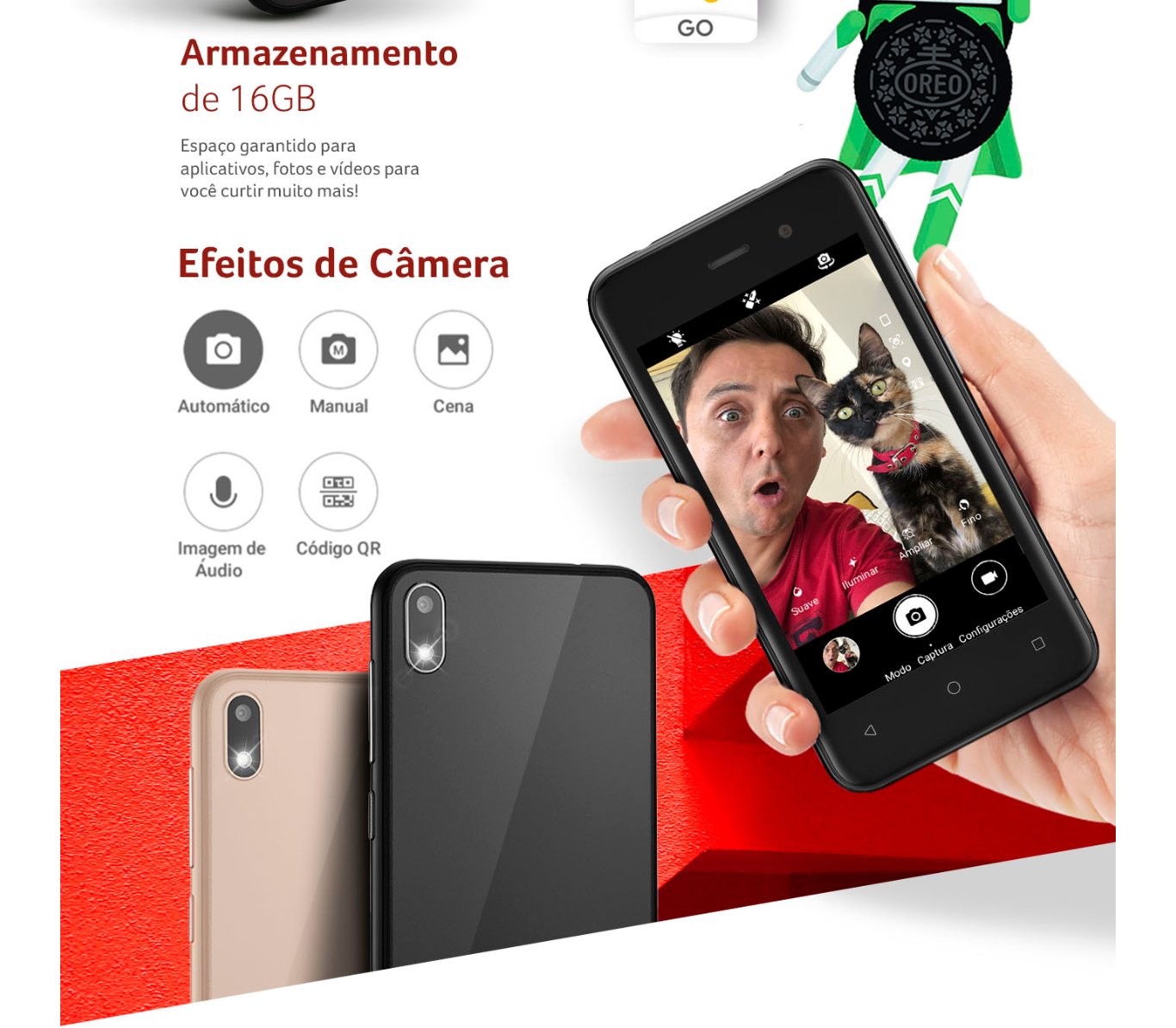 Smartphone Multilaser E Lite 16GB 512MB de RAM Tela 4